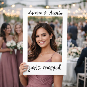 Just Married Personalized Wedding Selfie Frame