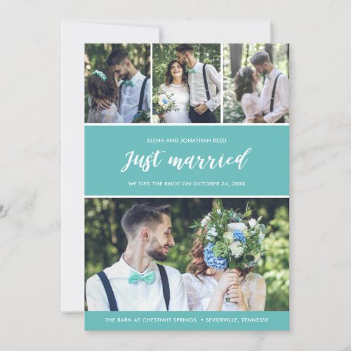 Just Married Photo Collage Wedding Announcement