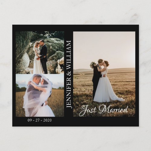 Just Married Photo Collage Wedding Announcement 