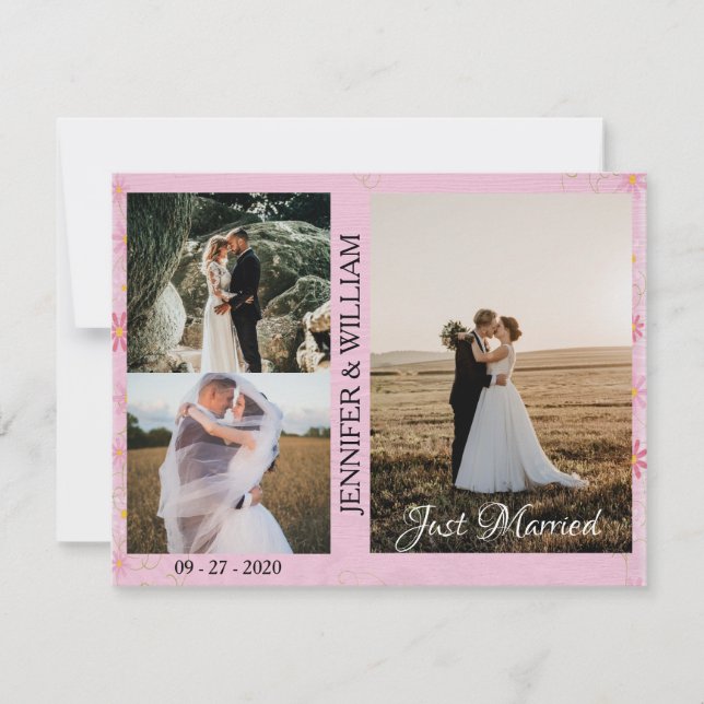 Just Married Photo Collage Wedding Announcement (Front)