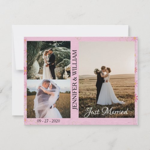 Just Married Photo Collage Wedding Announcement