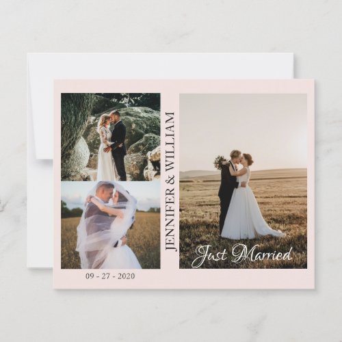 Just Married Photo Collage Wedding Announcement 