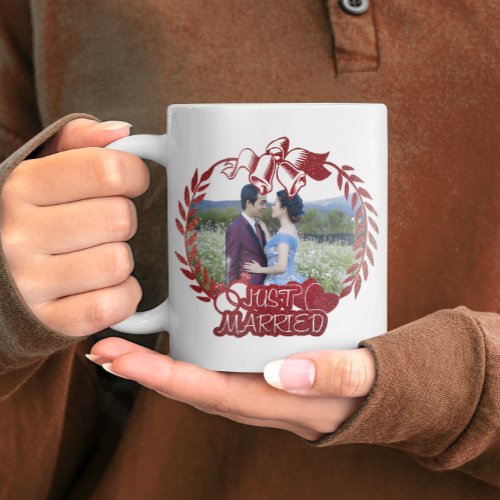 Just Married Photo Keepsake Coffee Mug