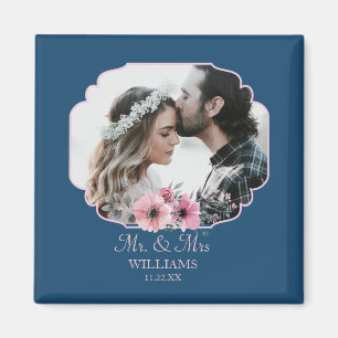 Just Married Photo Portrait Marriage Anniversary  Magnet