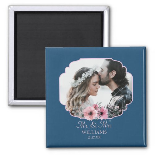 Just Married Photo Portrait Marriage Anniversary  Magnet