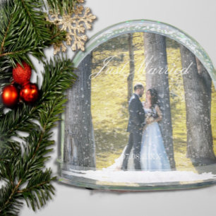 Just Married Photo Snow Globe