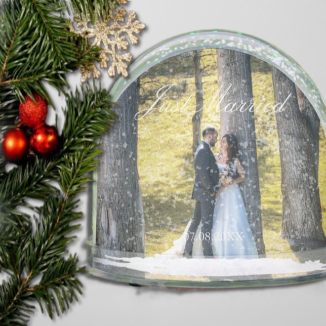 Just Married Photo Snow Globe (Creator Uploaded)
