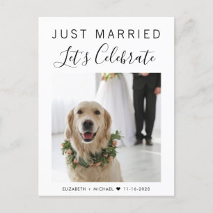 Just Married Photo Wedding Party Announcement Postcard
