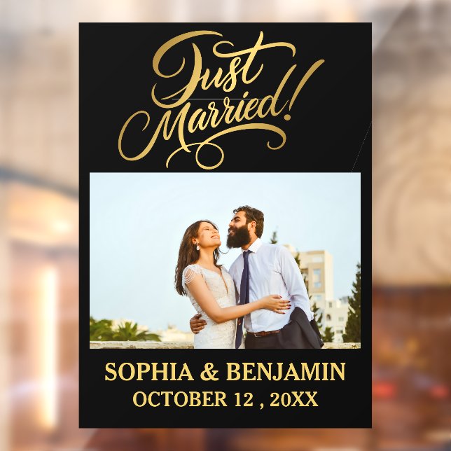 Just Married Photo Window Cling (Sheet 2)