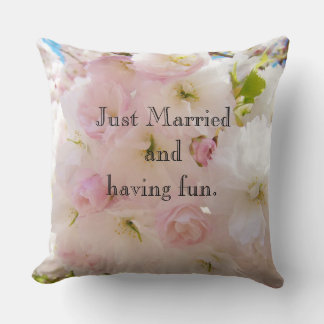 Just Married Pillow and having fun Wedding gifts