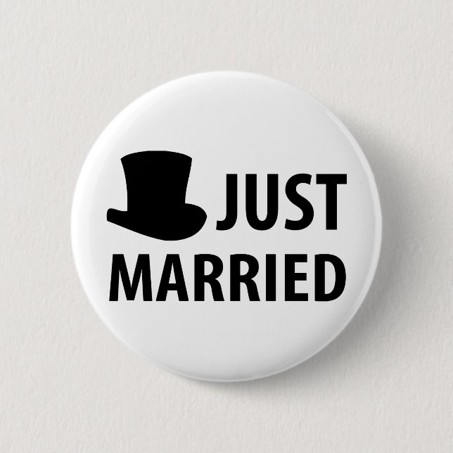 just married pinback button (Front)