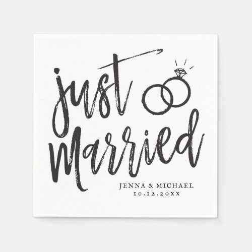Just Married  Post_Nuptial Party Script Napkins