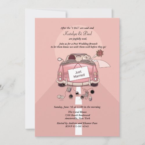 Just Married Post Wedding Brunch Invitation