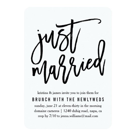 Just Married Post Wedding Brunch Invitation Zazzle Just Married Post Wedding Brunch Invitation