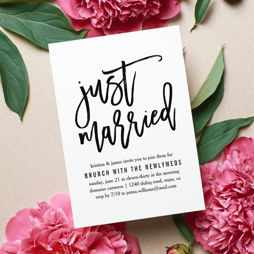 Just Married  Post Wedding Brunch Invitation