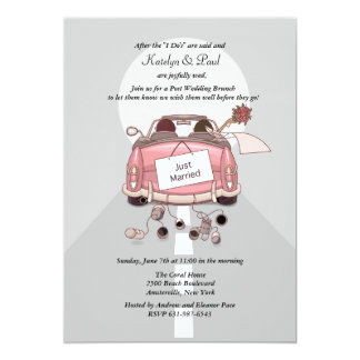 Just Married Post Wedding Brunch Invitation - Grey