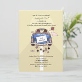 Just Married Post Wedding Brunch Invitation - yell (Standing Front)