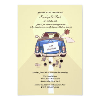 Just Married Post Wedding Brunch Invitation - yell
