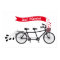 Just married poster, wedding tandem bicycle
