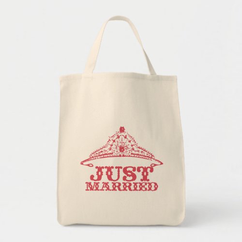 Just Married Princess Bride Tiara Honeymoon Tote Bag