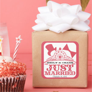 Just Married Princess Bride Tiara Wedding Sticker