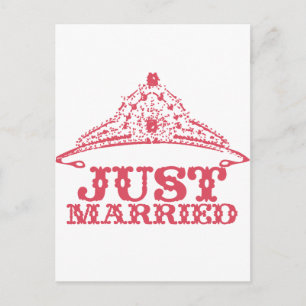 Just Married Princess Bride Tiara Weddings Announcement Postcard
