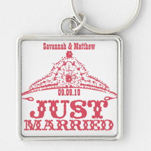 Just Married Princess Bride Tiara Weddings Keychain