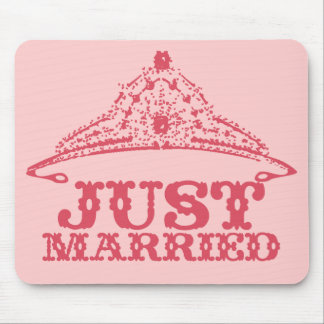 Just Married Princess Bride Tiara Weddings Mouse Pad