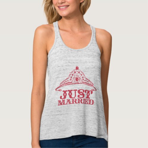 Just Married Princess Bride Tiara Weddings Tank Top