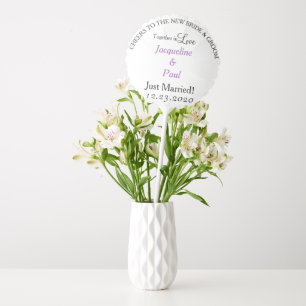Just Married Purple Monogram Wedding Balloon