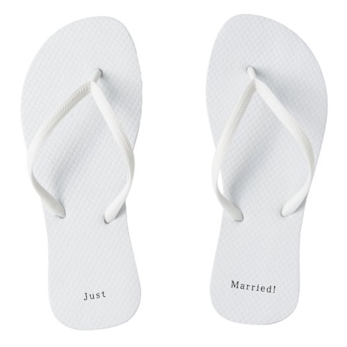 Just Married Quote Wedding And Marriage Text Flip Flops