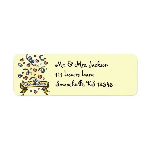 Just Married Return Address Labels (Front)