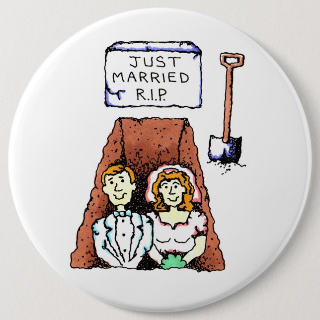 Just Married RIP Button (Front)