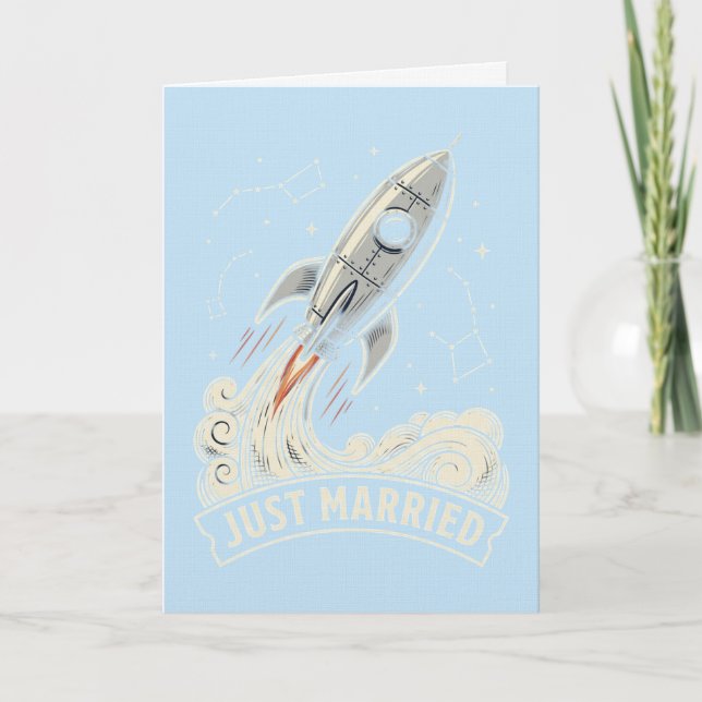 Just Married Rocket Announcement (Front)