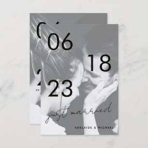 Just Married Romantic Elegant Wedding Photo Card