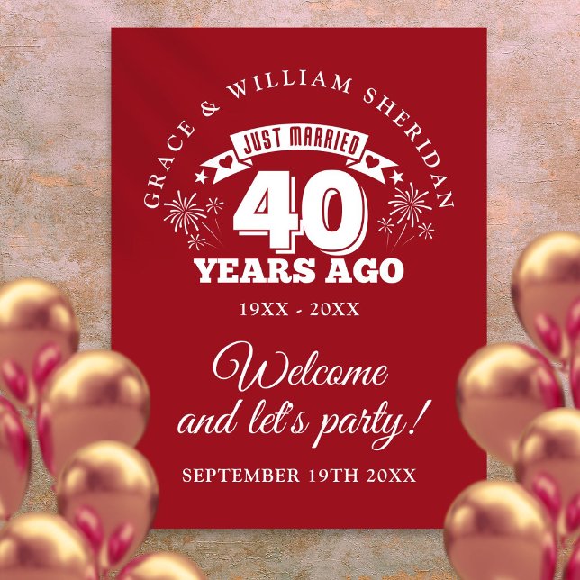 Just Married Ruby 40th Anniversary Welcome Sign (Just Married Ruby 40th Anniversary Welcome Sign)