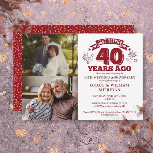 Just Married Ruby 40th Wedding Anniversary 2 Photo