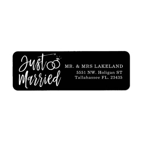 Just Married Script  Personalized Black Label