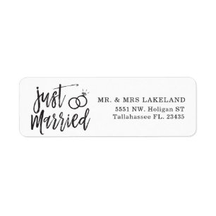 Just Married Script   Personalized Label