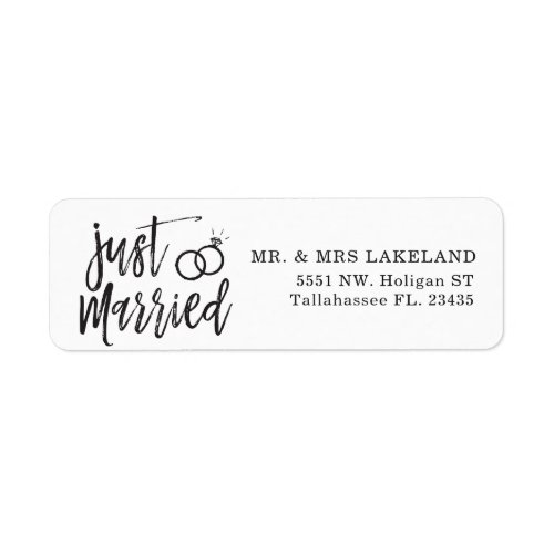 Just Married Script  Personalized Label