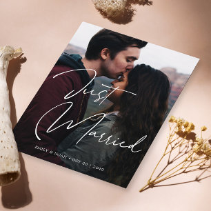 Just Married Script Photo Announcement