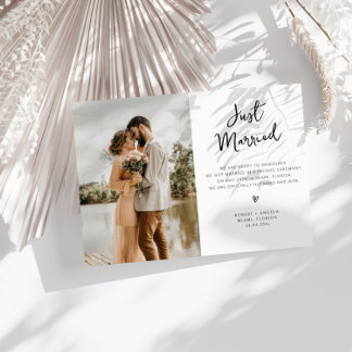 just married script photo wedding announcement