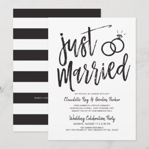 Just Married Script   Post Wedding Party Invitation