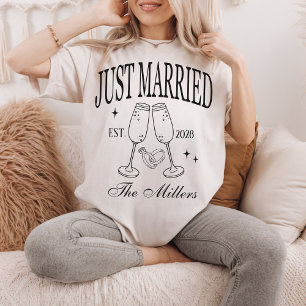 Just Married Shirt, Custom Bride & Groom Shirts