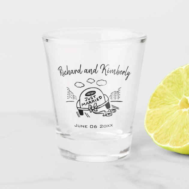 just married shot glasses