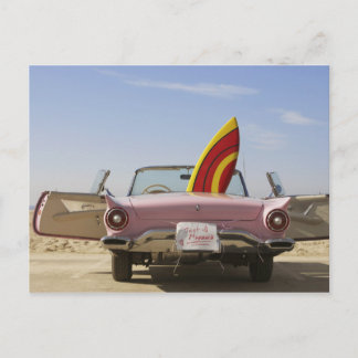 Just Married Sign And Surfboard Announcement Postcard