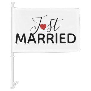 Just Married Sign Car Flag