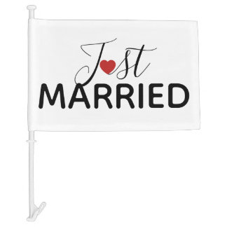 Just Married Sign Car Flag