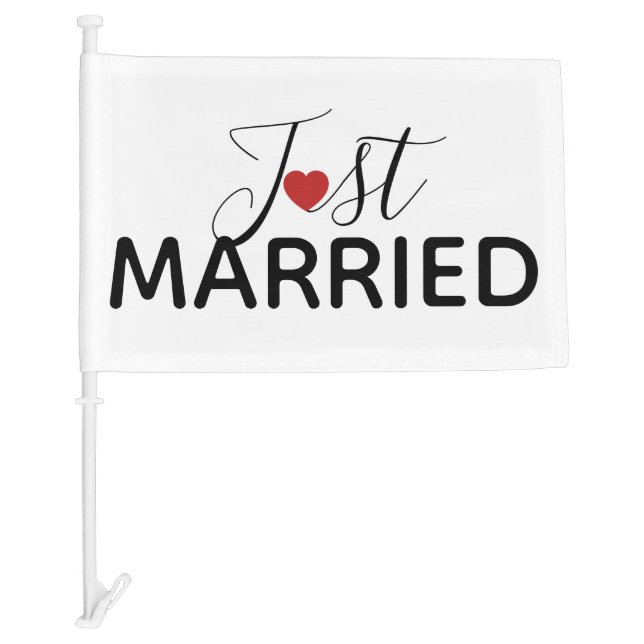Just Married Sign Car Flag (Front)