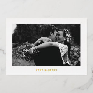 Just Married Simple Foil Photo Announcement